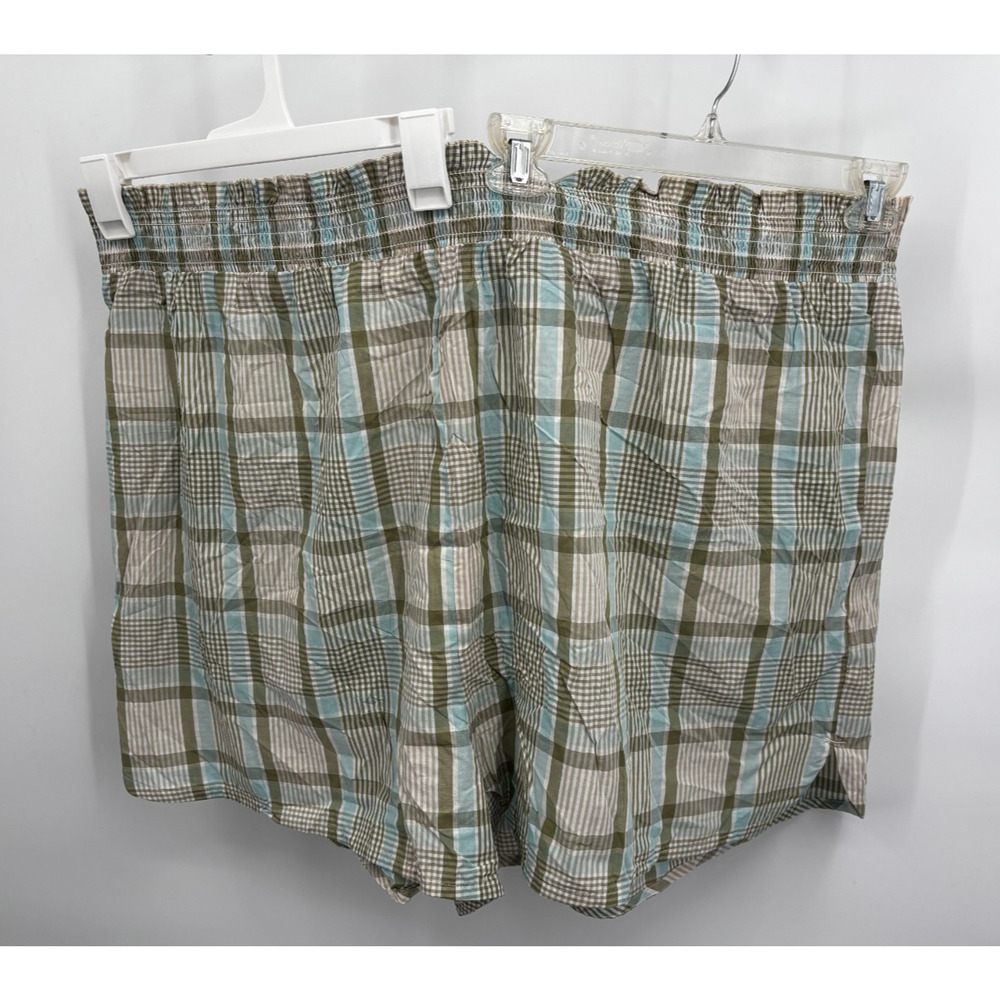 Old Navy Womens Smocked Waist Pull On Shorts Multicolor Plaid Stretch Size 4X